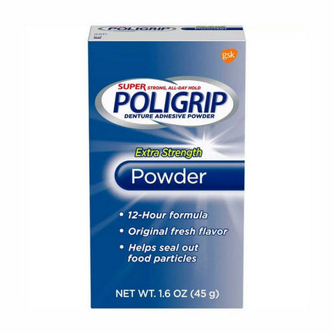 Super Poligrip, Denture Adhesive Powder, 1.6 Oz Super Poligrip