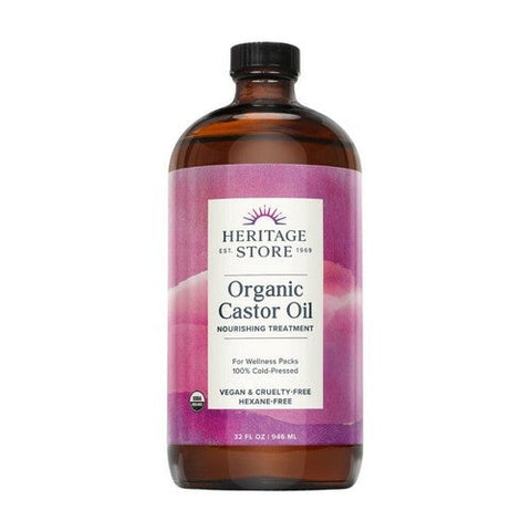 Heritage Store, Castor Oil Organic, 32 OZ Heritage Store