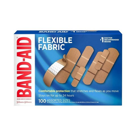 Band-Aid, Flexible Fabric Adhesive Bandages Assorted, 100 each Band-Aid