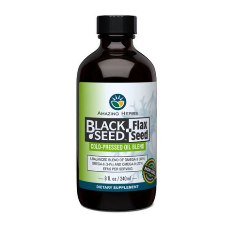 Amazing Herbs, Black Seed With Flax Oil, 8 oz Amazing Herbs