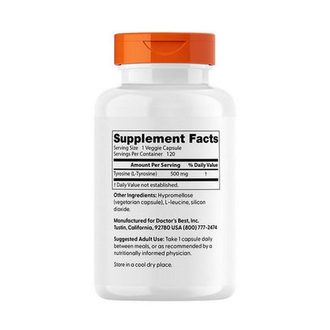Doctors Best, L-Tyrosine, 500 mg, 120 Veggi Caps Doctors Best