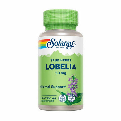 Solaray, True Herbs Lobelia, 50 mg, 100 Caps Solaray