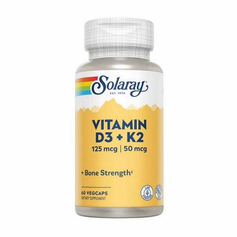 Solaray, Vitamin D3 Plus K2, 60 Caps Solaray