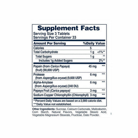 American Health, Papaya Enzyme With Chlorophyll, 100 Chewable Tablets American Health