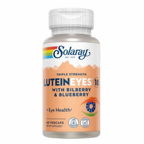 Solaray, Luteineyes 18 With Bilberry And Blueberry Triple Strength, 18 mg, 60 Veg Caps Solaray