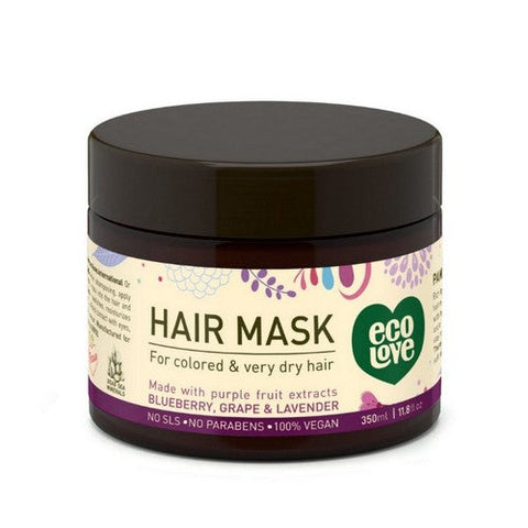Eco Love, Hair Mask For Colored And Very Dry Hair Blueberry Grape And Lavender, 11.8 Oz Eco Love