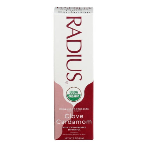 Radius, Organic Toothpaste Clove Cardamom, Clove Cardamom 3Oz Radius
