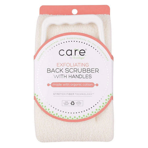 Cleanlogic, Exfoliating Blakc Scrubber with Handles, 1 Count Cleanlogic