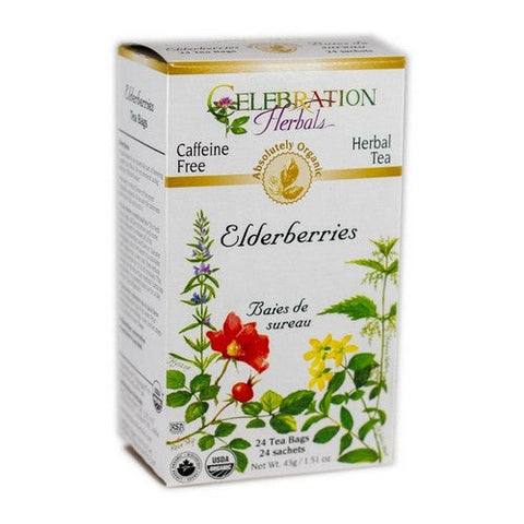 Celebration Herbals, Organic Elderberries Tea, 24 Bags Celebration Herbals