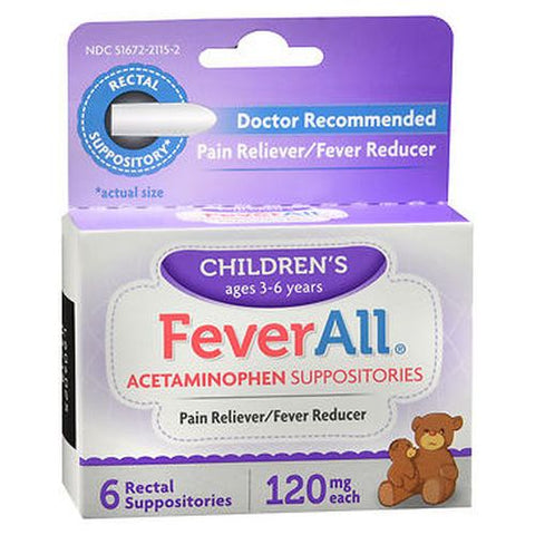 Feverall, Children'S Acetaminophen Suppositories, 6 Each Feverall