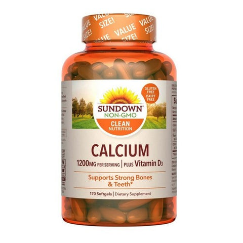 Sundown Naturals, Sundown Naturals Calcium plus Vitamin D3 Softgels, 1200 mg, 170 Softgels Sundown Naturals