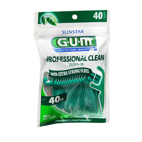 Gum, Professional Clean Flossers Fresh Mint, 40 Each Gum