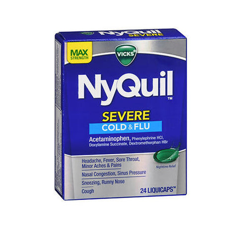 Vicks, Severe Cold & Flu Liquicaps, 24 Caps Vicks