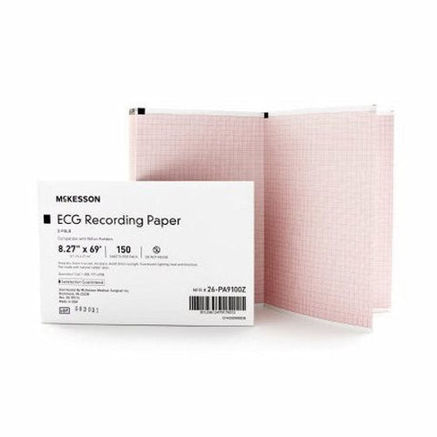 McKesson, ECG Recording Paper McKesson 8.27 Inch X 69 Foot Z-Fold, Case Of 10 McKesson