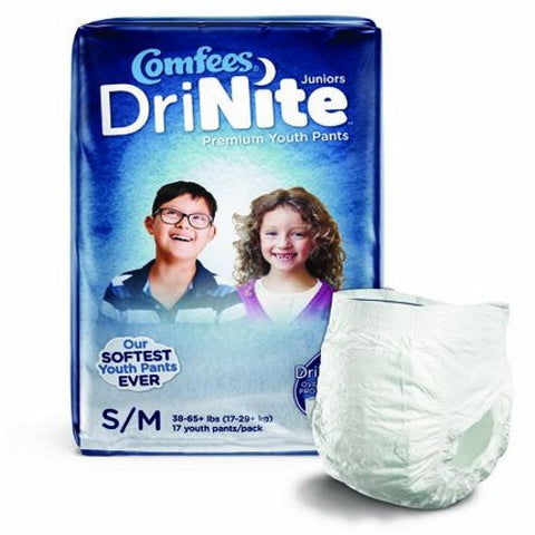 Attends, DriNite Juniors Youth Absorbent Underwear Unisex Small And Medium Disposable Heavy Absorbency, Case Of 4 Attends