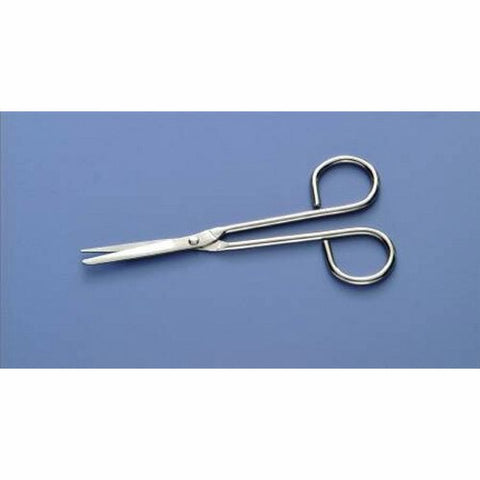 Busse, Utility Scissors Nurse 5-1/4 Inch Length Floor Grade Stainless Steel Sterile Finger Ring Handle Angled Sharp Tip Blunt Tip, Count of 100 Busse