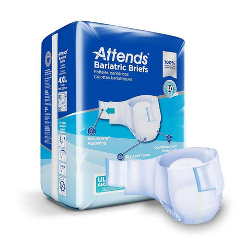 Attends, Unisex Adult Incontinence Brief 4X-Large Disposable DD60, Count of 8 Attends