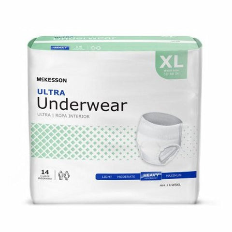 McKesson, Unisex Adult Absorbent Underwear Ultra Pull On with Tear Away Seams X-Large Disposable Heavy Absorbency, Count of 1 McKesson