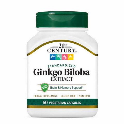 21st Century, Ginkgo Biloba Extract Standardised, 60 Veg Caps 21st Century