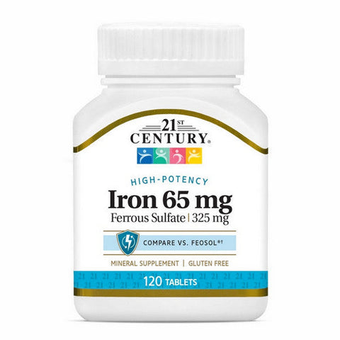 21st Century, Iron Ferrous Sulfate, 325 mg, 120 Tabs 21st Century