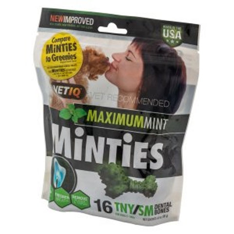 VetIQ, Minties Dental Bone Treats For Dogs, Tiny/Small 6.4 Oz VetIQ