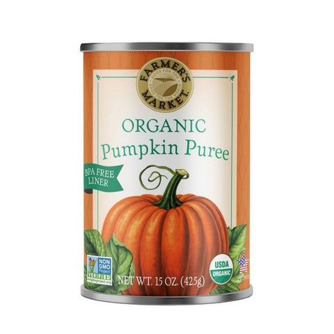 Farmers Market Foods, Organic Pumpkin Puree, 15 Oz(Case Of 12) Farmers Market Foods