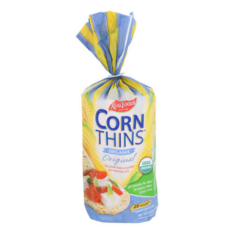 Real Foods, Organic Corn Thins, 5.3 Oz(Case Of 6) Real Foods