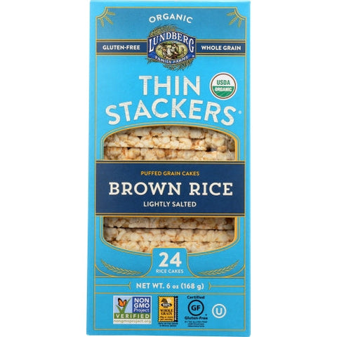 Lundberg, Thin Stackers Brown Rice Lightly Salted, 6 Oz(Case Of 6) Lundberg