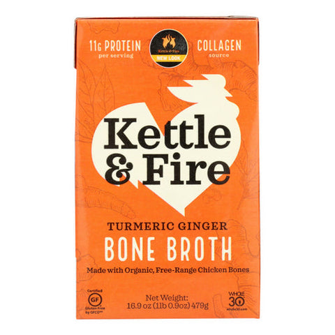 Kettle And Fire, Bone BrothTurmeric Ginger Chicken, 16.9 Oz(Case Of 6) Kettle And Fire