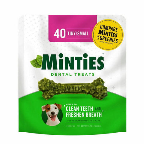 Vet IQ, Minties Teeth Cleaner Dental Dog Treats, Tiny/Small 40 Count Vet IQ
