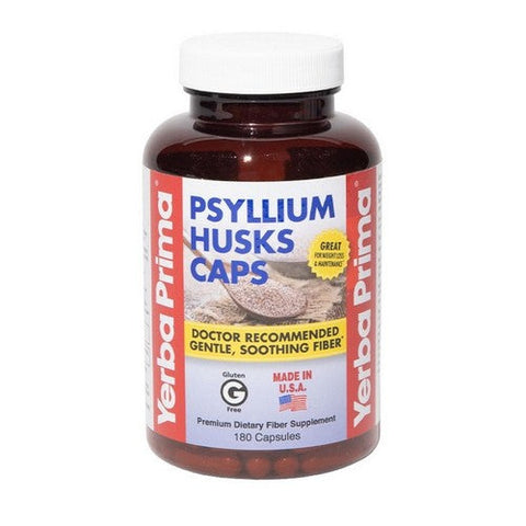 Yerba Prima, Psyllium Husks, (Gelatin) 180 Caps Yerba Prima