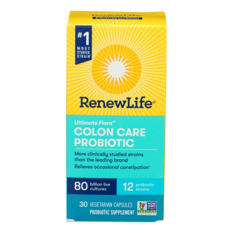 Renew Life, Ultimate Flora Colon Care Probiotic 80 Billion, 30 Capsules Renew Life