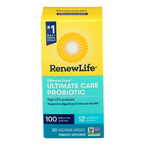 Renew Life, Ultimate Flora Ultimate Care Probiotic 100 Billion, 30 Capsules Renew Life