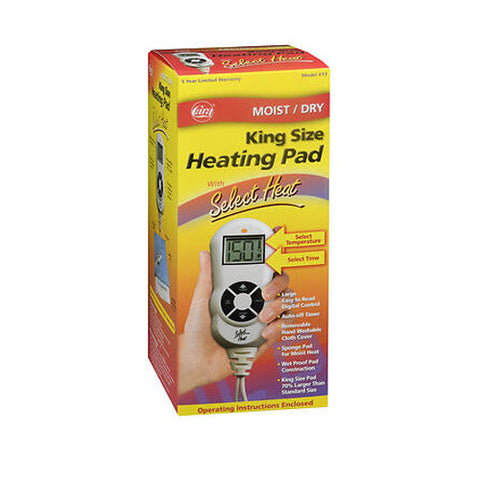 Cara, King Size Heating Pad Moist & Dry With Select Heat, 1 Count Cara