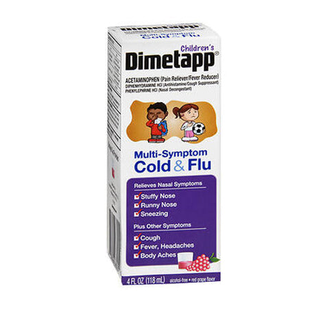Bronkaid, Children's Multi-Symptom Cold & Flu liquid Red Grape, 4 Oz Dimetapp