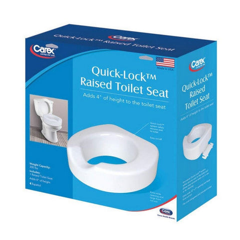 Carex, 4 Inch Raised Toilet Seat with Quick Lock, 1 Each Carex