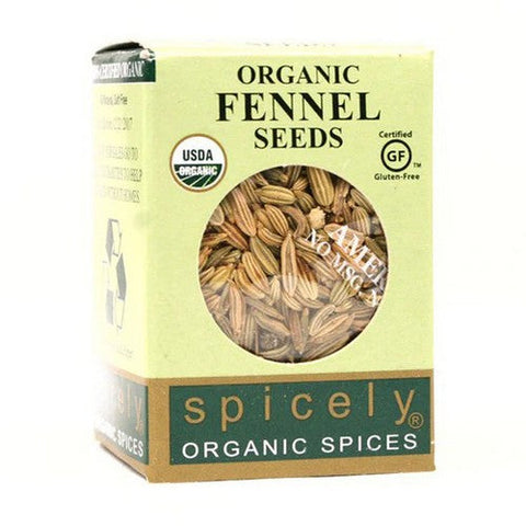 Spicely Organics, Organic Fennel Seeds Whole, 0.3 Oz (Case Of 6) Spicely Organics