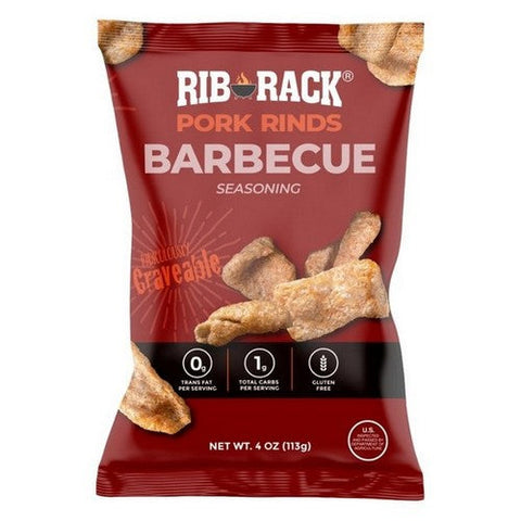 Rib Rack, Barbecue Pork Rinds, 4 Oz(Case Of 12) Rib Rack