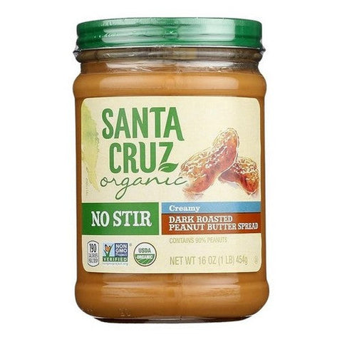 Santa Cruz, Organic Peanut Butter Dark Creamy, 16 Oz(Case of 12) Santa Cruz