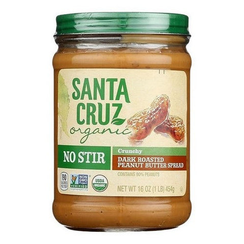 Santa Cruz, Organic Peanut Butter Dark Crunchy, 16 Oz(Case of 12) Santa Cruz