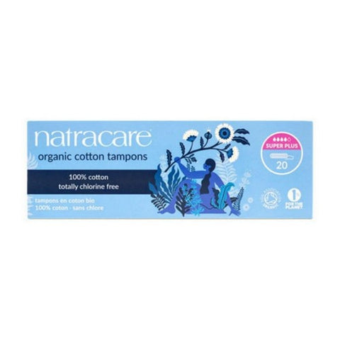 Natracare, Organic Cotton Tampons Super Plus Without Applicator, SUPER+, 20 CT Natracare