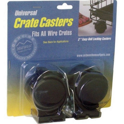 Dog Crate Casters 2 Pack,Black by Midwest Homes