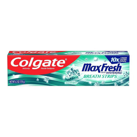 Colgate, Maxfresh With Whitening Breath Strips Toothpaste Clean Mint, 6.3 Oz Colgate