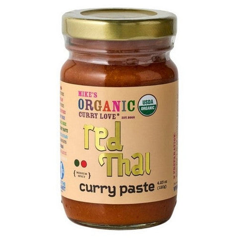 Mike's Organic Foods, Curry Paste Red Thai Mild Spicy Glass Jar, 4.23 Oz (Case Of 6) Mike's Organic Foods