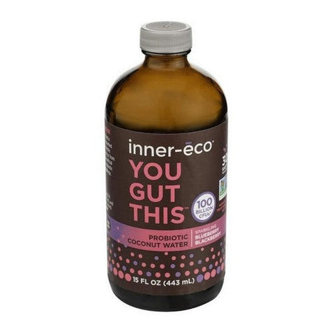 Inner Eco, Blueberry Blackberry Sparkling Probiotic Coconut Water, 15 Oz(Case Of 4) Inner Eco