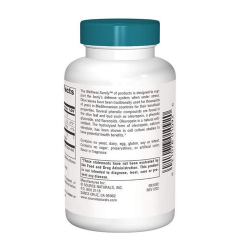 Source Naturals, Wellness Olive Leaf, 60 Tabs Source Naturals