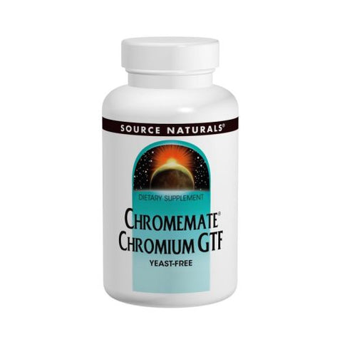 Source Naturals, Chromemate Chromium GTF Yeast Free, 200 Mcg, 60 Tabs Source Naturals