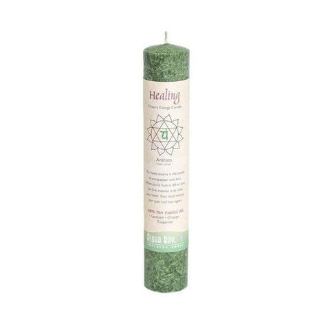 Aloha Bay, Chakra Pillar Candle 8-Inch Green, 11 Oz Aloha Bay