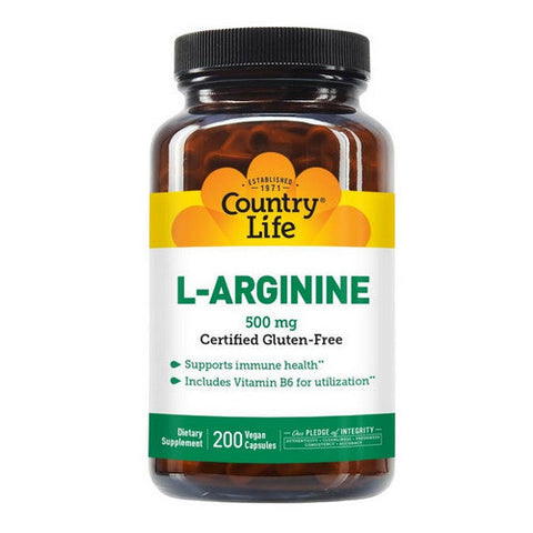Country Life, L-Arginine with B-6, 500 MG, 200 Vcaps Country Life