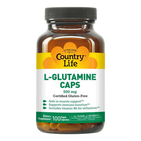 Country Life, L-Glutamine, 500 mg, B-6 100 Caps Country Life